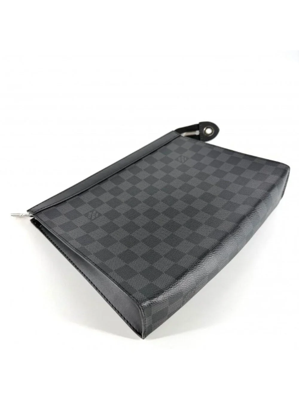 Louis Vuitton Clutch Damier Graphite Pochette Voyage MM Second Black Silver